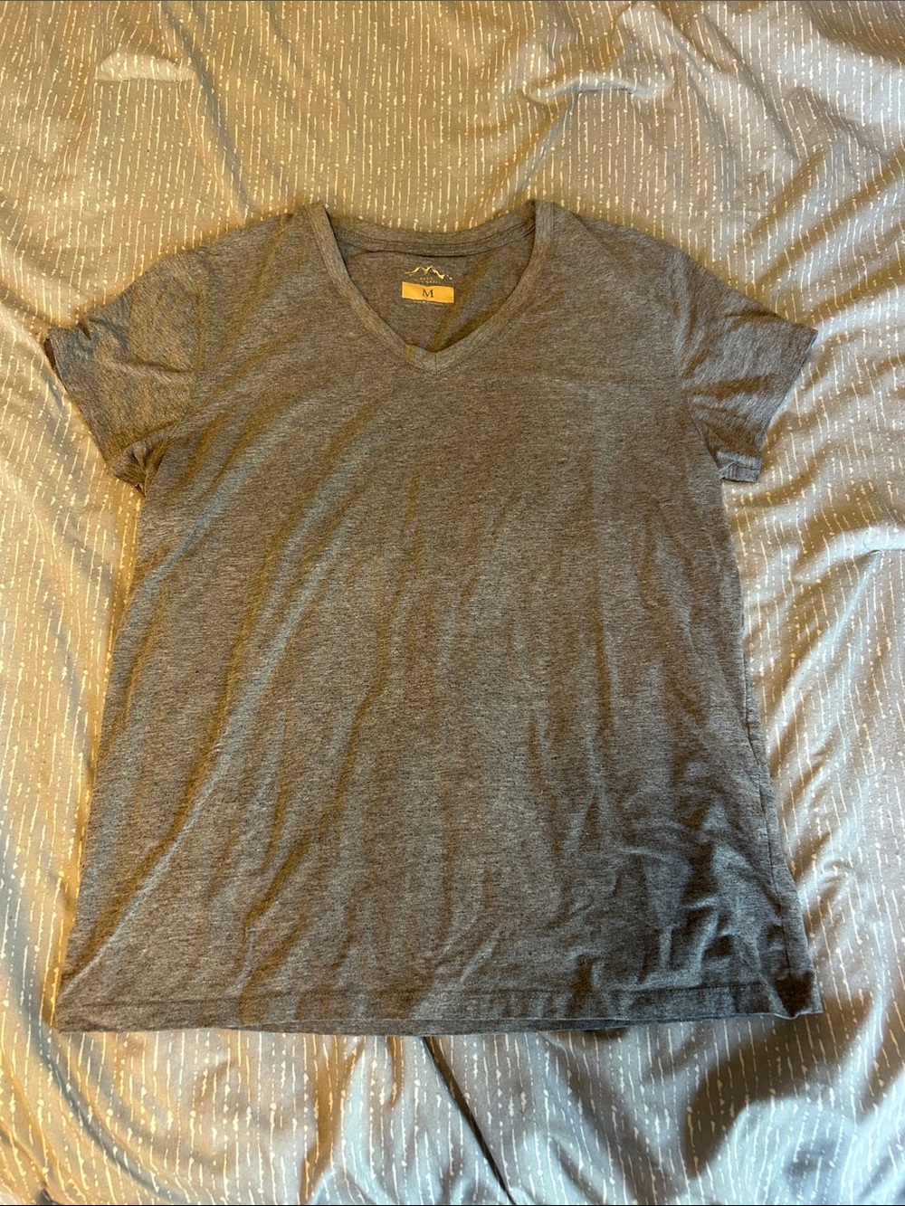 Women's Gray V-Neck Short Sleeve Tee